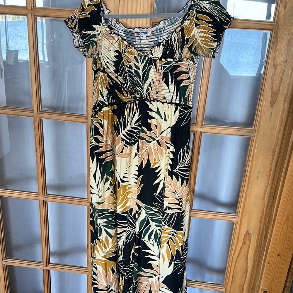 Tropical Leaf Print Jumpsuit